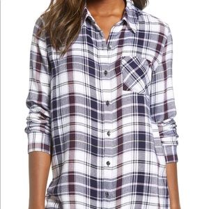 Caslon boyfriend button down shirt size L